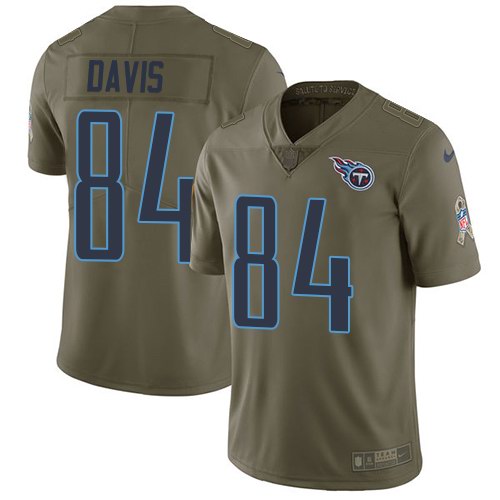  Titans 84 Corey Davis Olive Salute To Service Limited Jersey