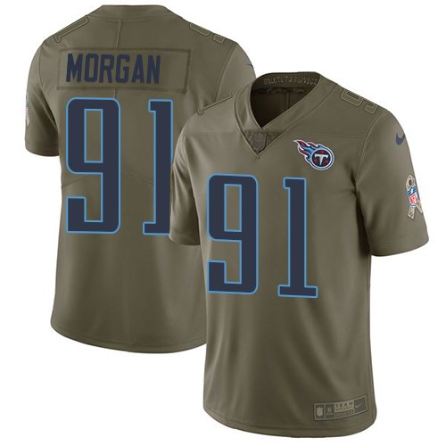  Titans 91 Derrick Morgan Olive Salute To Service Limited Jersey