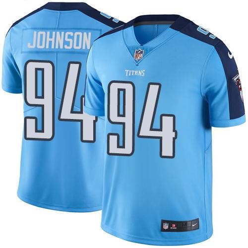  Titans 94 Austin Johnson Light Blue Vapor Untouchable Limited Jersey