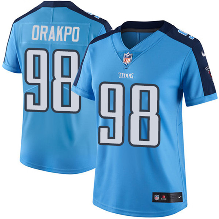  Titans 98 Brian Orakpo Light Blue Women Vapor Untouchable Limited Jersey