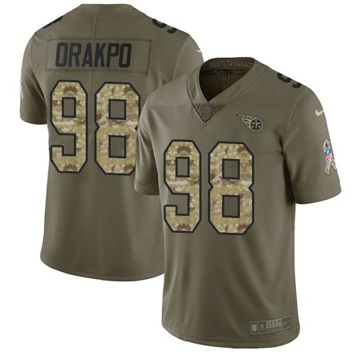  Titans 98 Brian Orakpo Olive Camo Salute To Service Limited Jersey