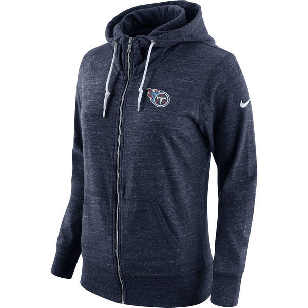  Titans Fresh Logo Navy Women's Full Zip Hoodie