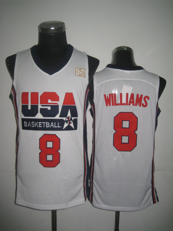  USA 1992 Olympic Dream Team One 8 Deron Williams Retro Basketball Jersey