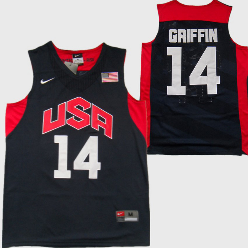  USA 2012 Olympic Dream Team Ten 14 Blake Griffin Blue Basketball Jersey