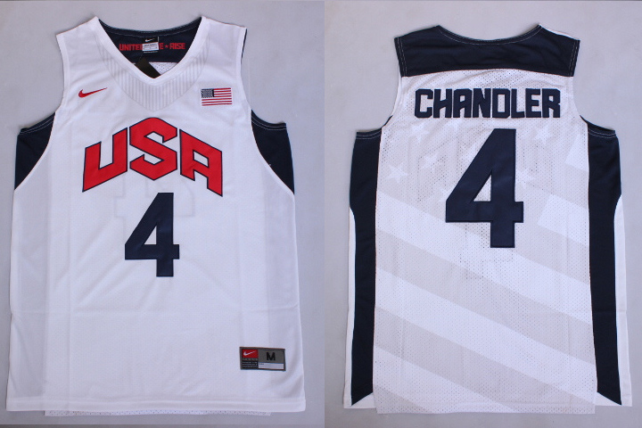  USA 2012 Olympic Dream Team Ten 4 Tyson Chandler White Basketball Jersey