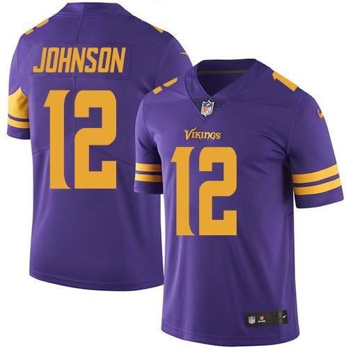  Vikings 12 Tom Johnson Purple Color Rush Limited Jersey