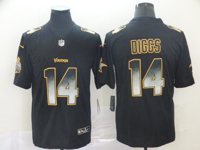 Nike Vikings 14 Stefon Diggs Black Arch Smoke Vapor Untouchable Limited Jersey