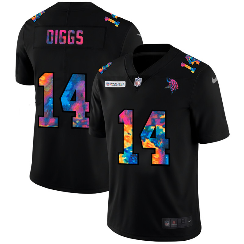 Nike Vikings 14 Stefon Diggs Black Vapor Untouchable Fashion Limited Jersey