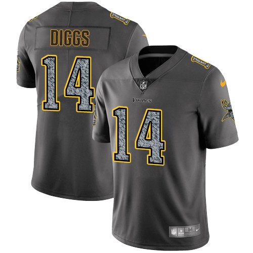 Vikings 14 Stefon Diggs Gray Static Vapor Untouchable Limited Jersey