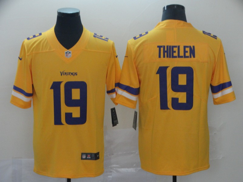 Nike Vikings 19 Adam Thielen Gold Inverted Legend Limited Jersey
