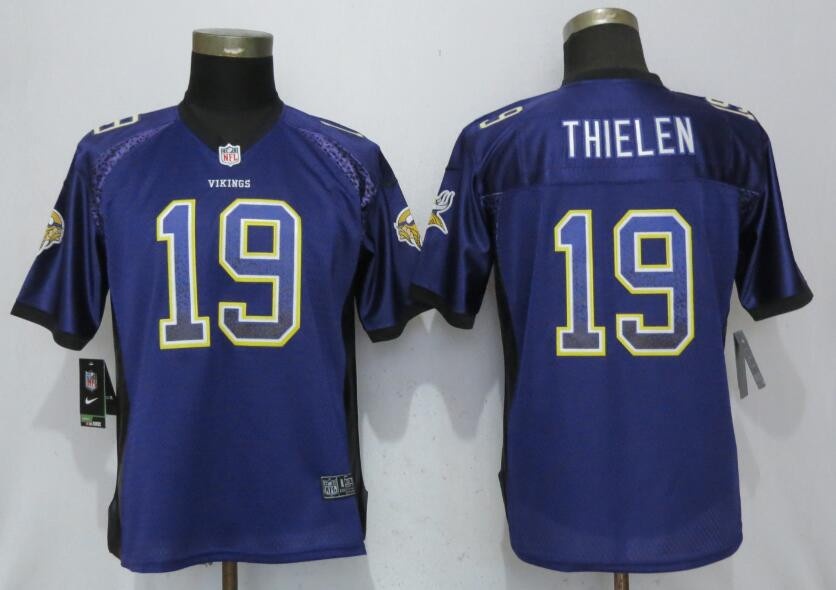  Vikings 19 Adam Thielen Purple Women Drift Fashion Jersey