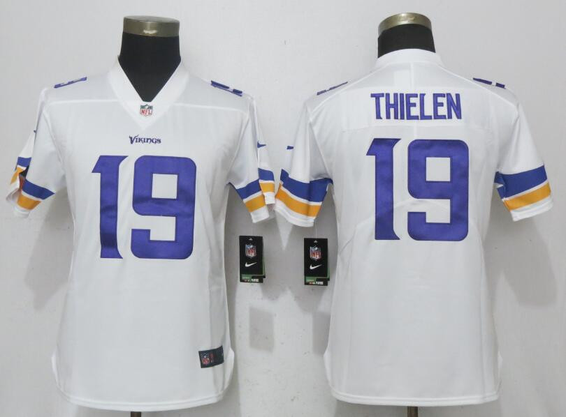  Vikings 19 Adam Thielen White Women Vapor Untouchable Limited Jersey