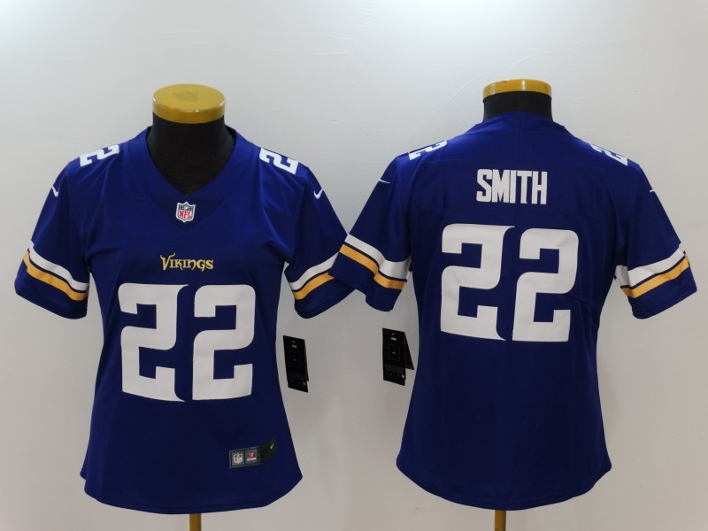  Vikings 22 Harrison Smith Purple Vapor Untouchable Women Limited Jersey