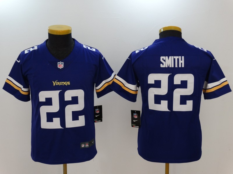  Vikings 22 Harrison Smith Purple Vapor Untouchable Youth Limited Jersey