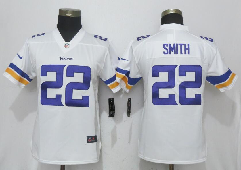  Vikings 22 Harrison Smith White Women Vapor Untouchable Limited Jersey