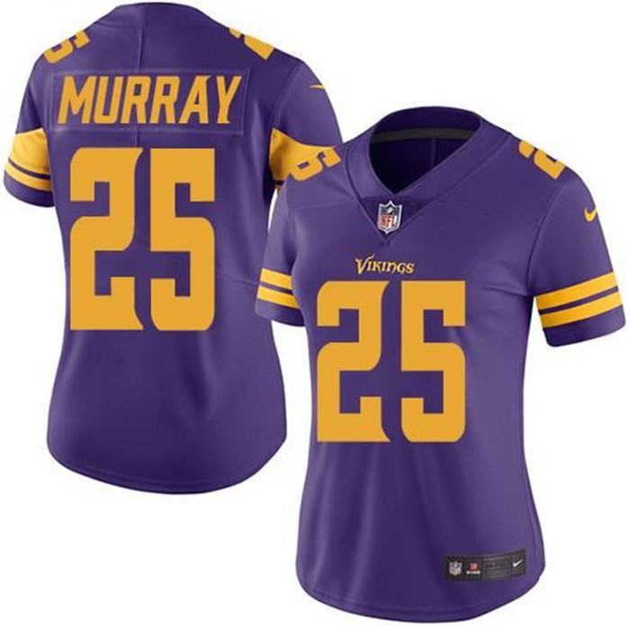  Vikings 25 Latavius Murray Purple Women Color Rush Limited Jersey