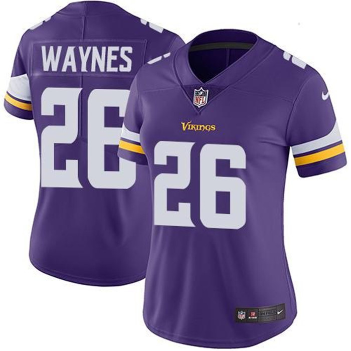  Vikings 26 Trae Waynes Purple Women Vapor Untouchable Limited Jersey