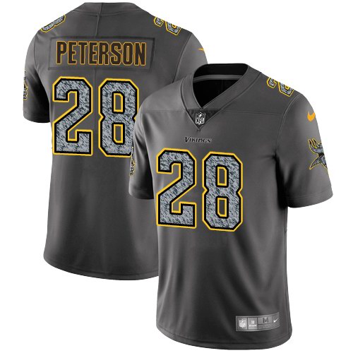  Vikings 28 Adrian Peterson Gray Static Vapor Untouchable Limited Jersey