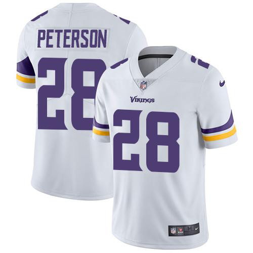  Vikings 28 Adrian Peterson White Vapor Untouchable Player Limited Jersey