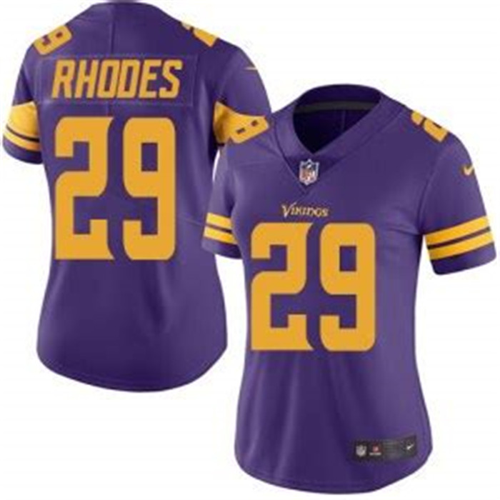  Vikings 29 Xavier Rhodes Purple Women Color Rush Limited Jersey