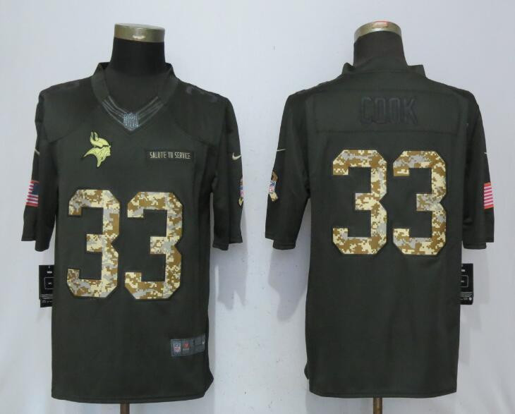 Vikings 33 Dalvin Cook Anthracite Salute To Service Limited Jersey