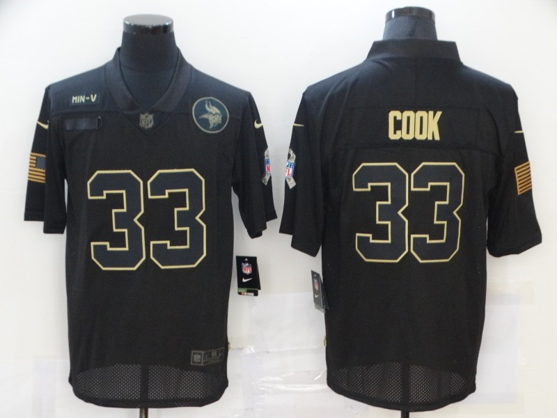 Nike Vikings 33 Dalvin Cook Black 2020 Salute To Service Limited Jersey