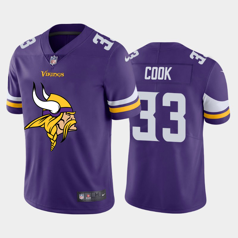 Nike Vikings 33 Dalvin Cook Purple Team Big Logo Vapor Untouchable Limited Jersey