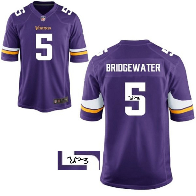  Vikings 5 Teddy Bridgewater Purple Signature Edition Elite Jersey