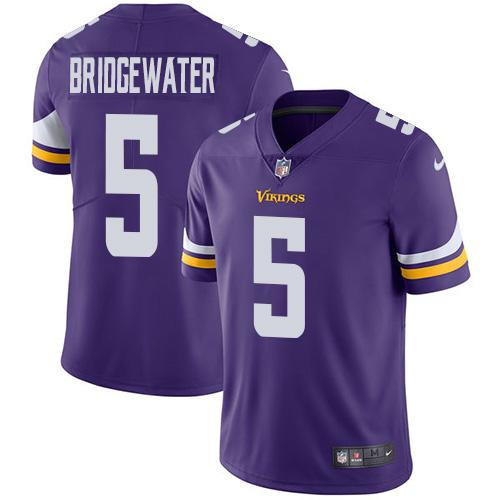  Vikings 5 Teddy Bridgewater Purple Vapor Untouchable Player Limited Jersey