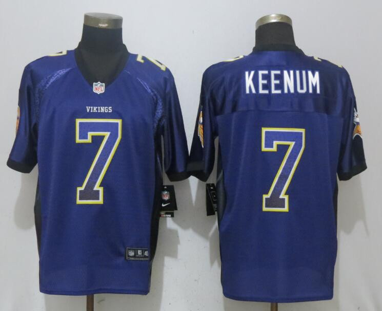  Vikings 7 Case Keenum Purple Drift Fashion Elite Jersey