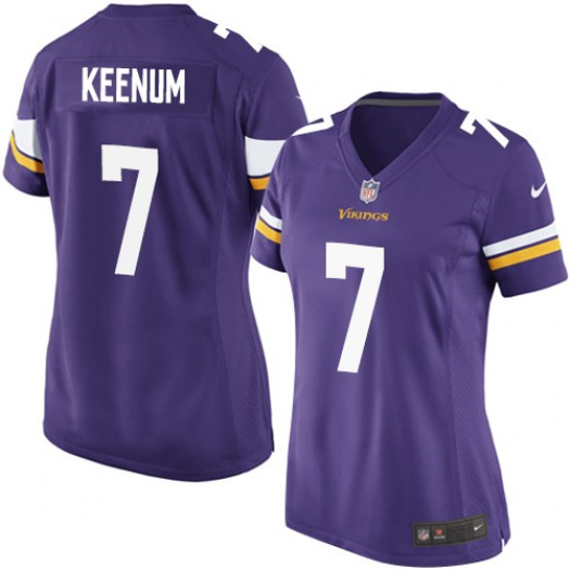  Vikings 7 Case Keenum Purple Women Game Jersey