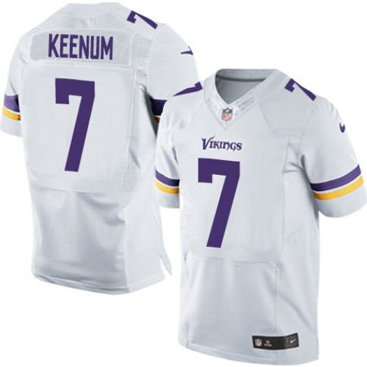  Vikings 7 Case Keenum White Elite Jersey