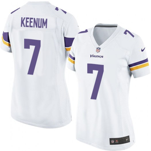  Vikings 7 Case Keenum White Women Game Jersey