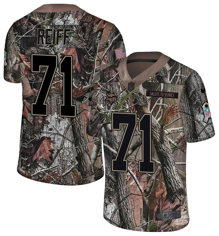  Vikings 71 Riley Reiff Camo Rush Limited Jersey