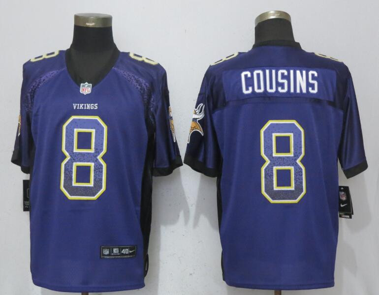  Vikings 8 Kirk Cousins Purple Drift Fashion Elite Jersey