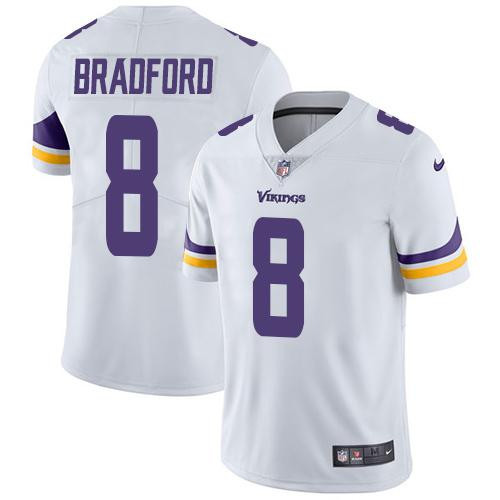  Vikings 8 Sam Bradford White Vapor Untouchable Player Limited Jersey