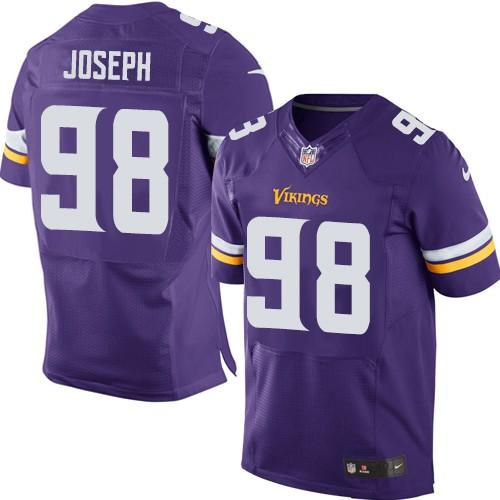  Vikings 98 Linval Joseph Purple Team Color Men Stitched NFL Elite Jersey