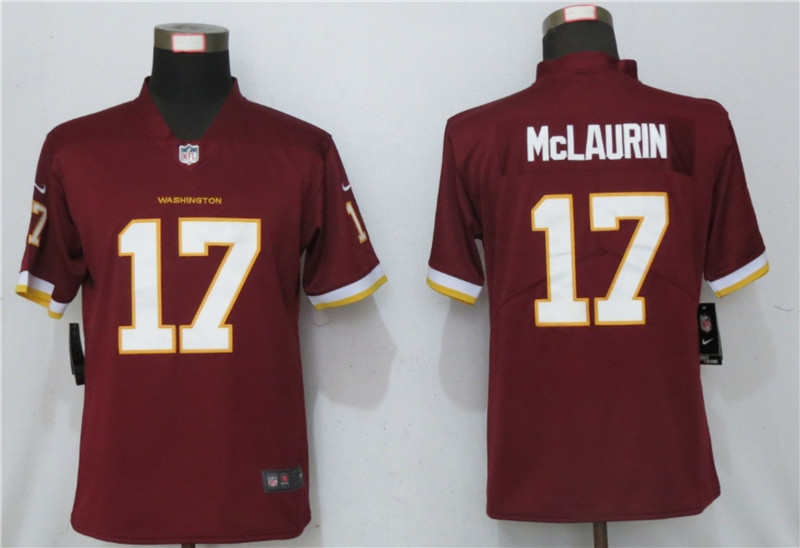 Nike Washington Football Team 17 Terry McLaurin Red Women Vapor Untouchable Limited Jersey