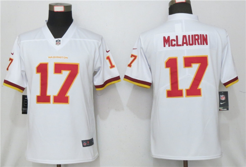 Nike Washington Football Team 17 Terry McLaurin White Women Vapor Untouchable Limited Jersey