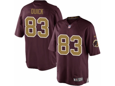  Washington Redskins 83 Brian Quick Limited Burgundy Red Gold Number Alternate 80TH Anniversary NFL Jersey