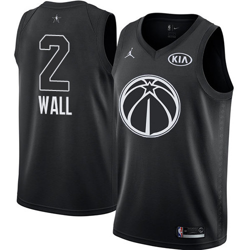  Wizards #2 John Wall Black NBA Jordan Swingman 2018 All Star Game Jersey