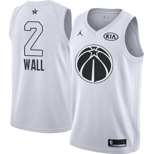  Wizards #2 John Wall White NBA Jordan Swingman 2018 All Star Game Jersey