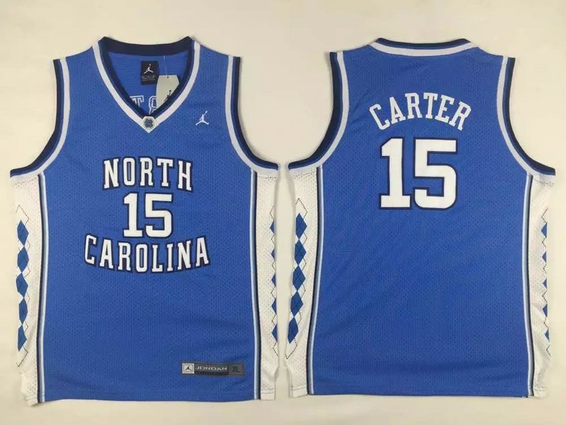 North Carolina 15 Vince carter Blue Kid jersey