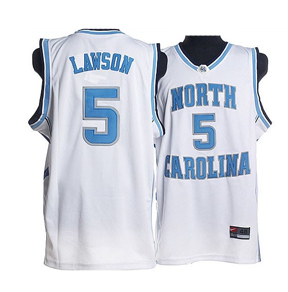 North Carolina Lawson 5 White Throwback Jerseys