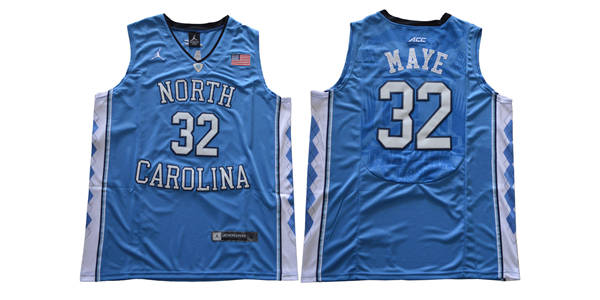 North Carolina Tar Heels 32 Luke Maye Blue College Basketball Jersey