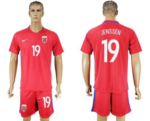 Norway 19 Jenssen Home Soccer Country Jersey