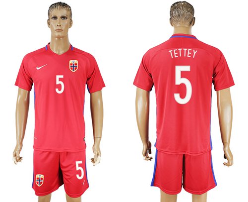 Norway 5 Tettey Home Soccer Country Jersey