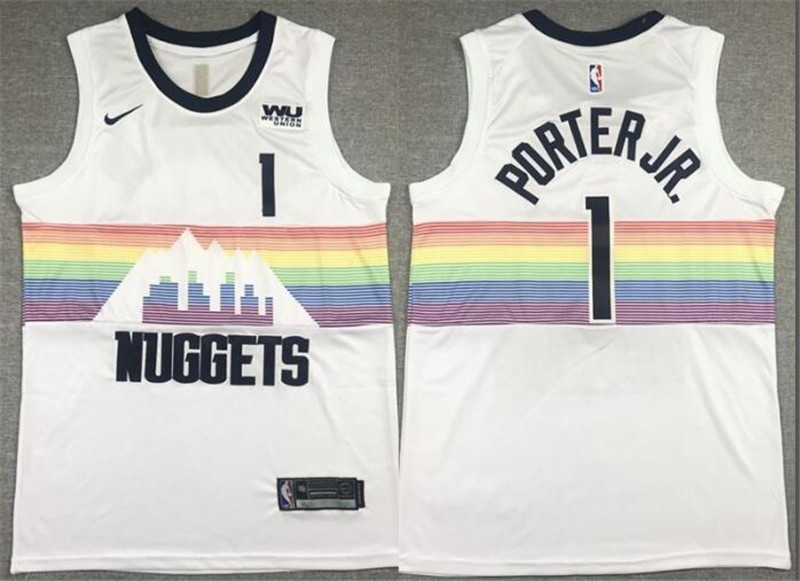 Nuggets 1 Michael Porter Jr. White City Edition Nike Swingman Jersey