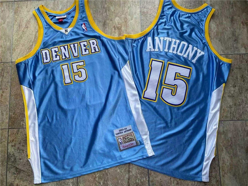 Nuggets 15 Carmelo Anthony Blue 2003 04 Hardwood Classics Jersey