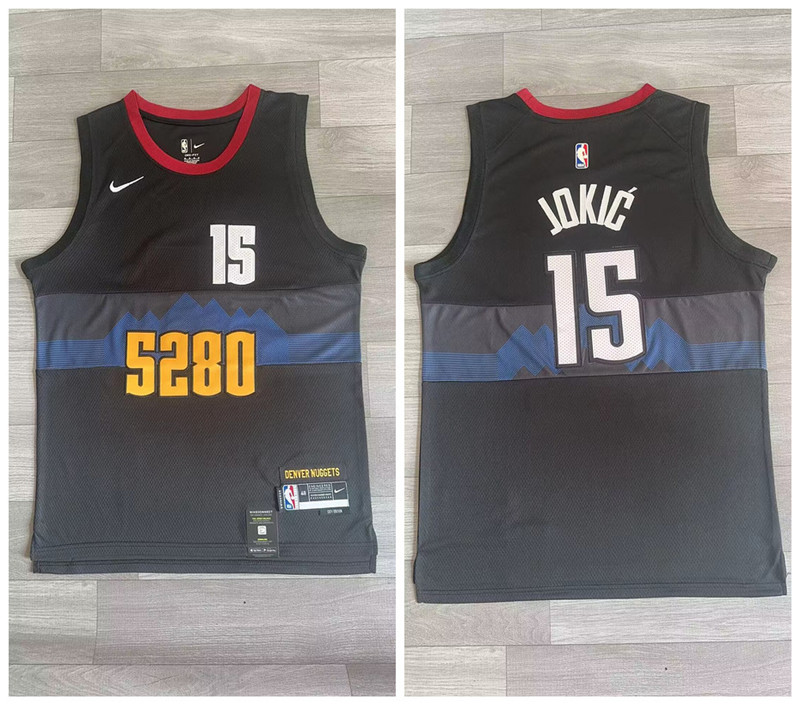 Nuggets 15 Nikola Jokic Black Nike 2023 24 City Edition Swingman Jersey